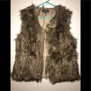 Rue 21 Multicolored Vest Faux Fur